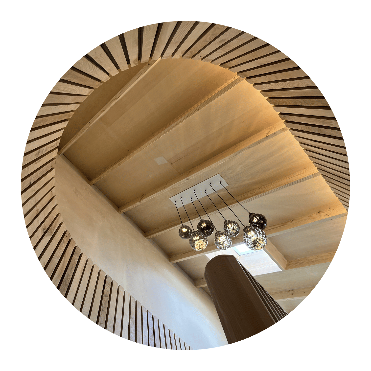 Cladding circular image wall cladding